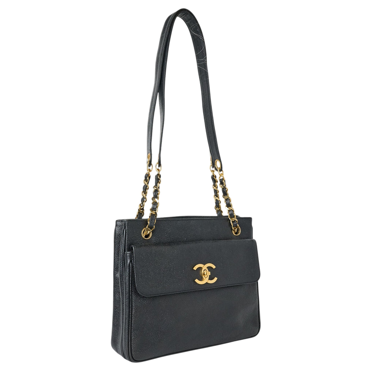 Vintage Chanel CC Logo Tote