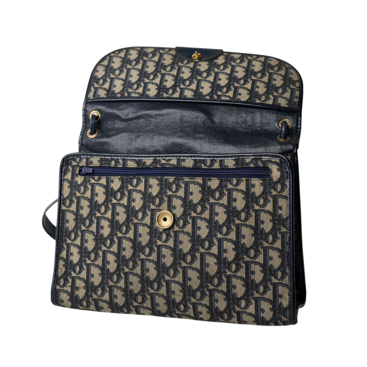 Christian Dior Navy Oblique Shoulder Bag