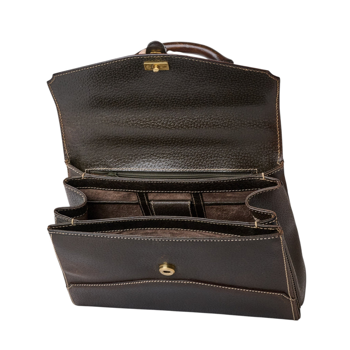 Gucci Boarskin Bamboo Top Handle Bag