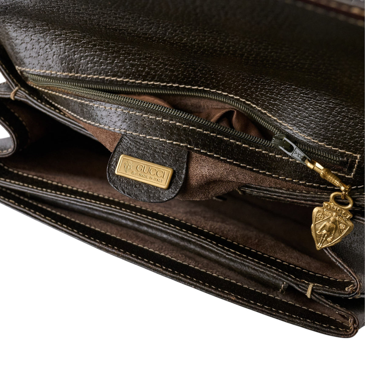 Gucci Boarskin Bamboo Top Handle Bag