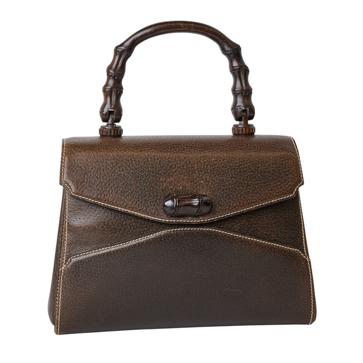 Gucci Boarskin Bamboo Top Handle Bag