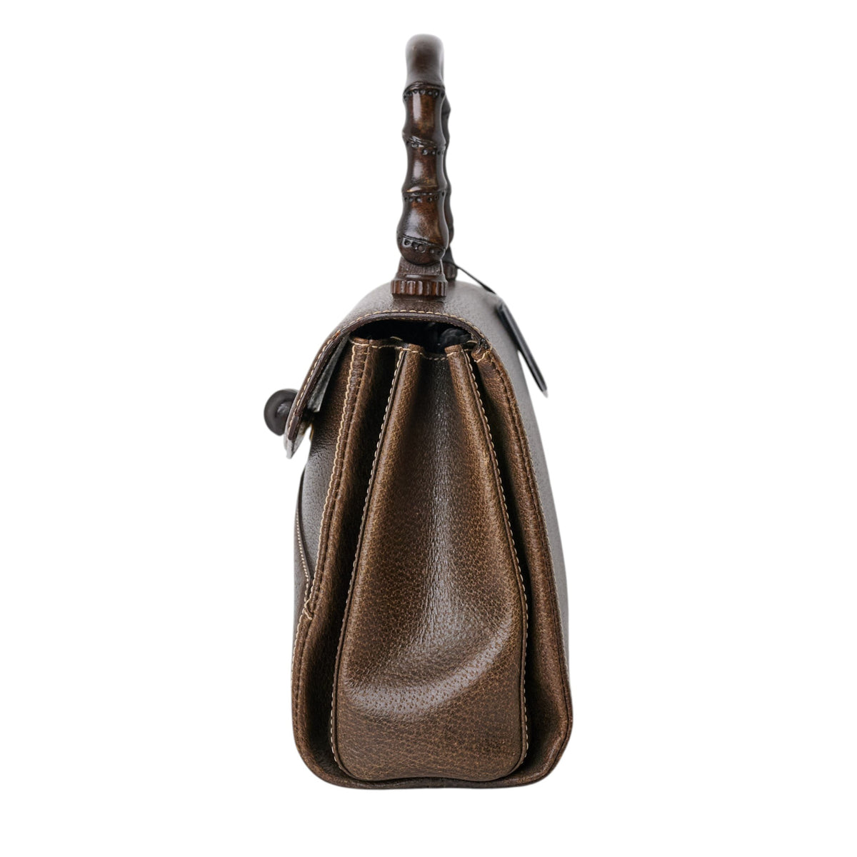 Gucci Boarskin Bamboo Top Handle Bag