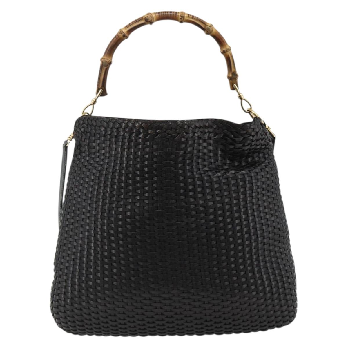 Gucci Tom Ford Era Woven Leather Bamboo 2-Way Bag