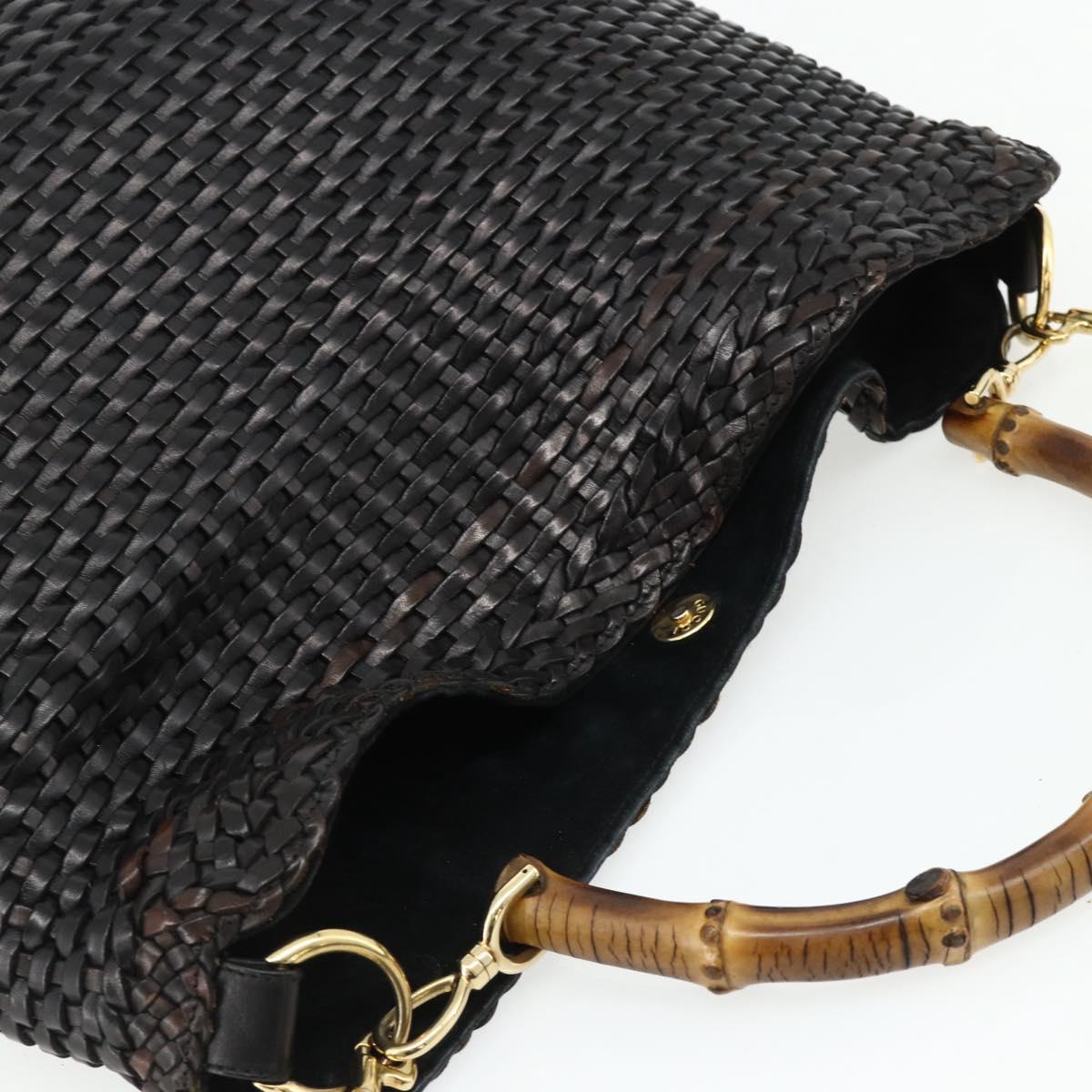 Gucci Tom Ford Era Woven Leather Bamboo 2-Way Bag