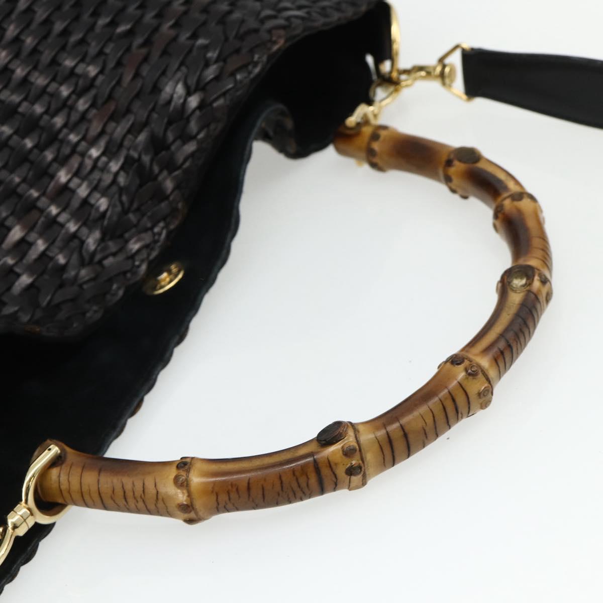 Gucci Tom Ford Era Woven Leather Bamboo 2-Way Bag