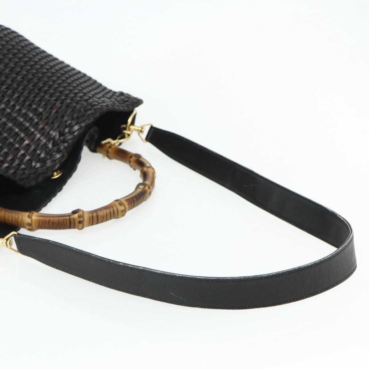 Gucci Tom Ford Era Woven Leather Bamboo 2-Way Bag