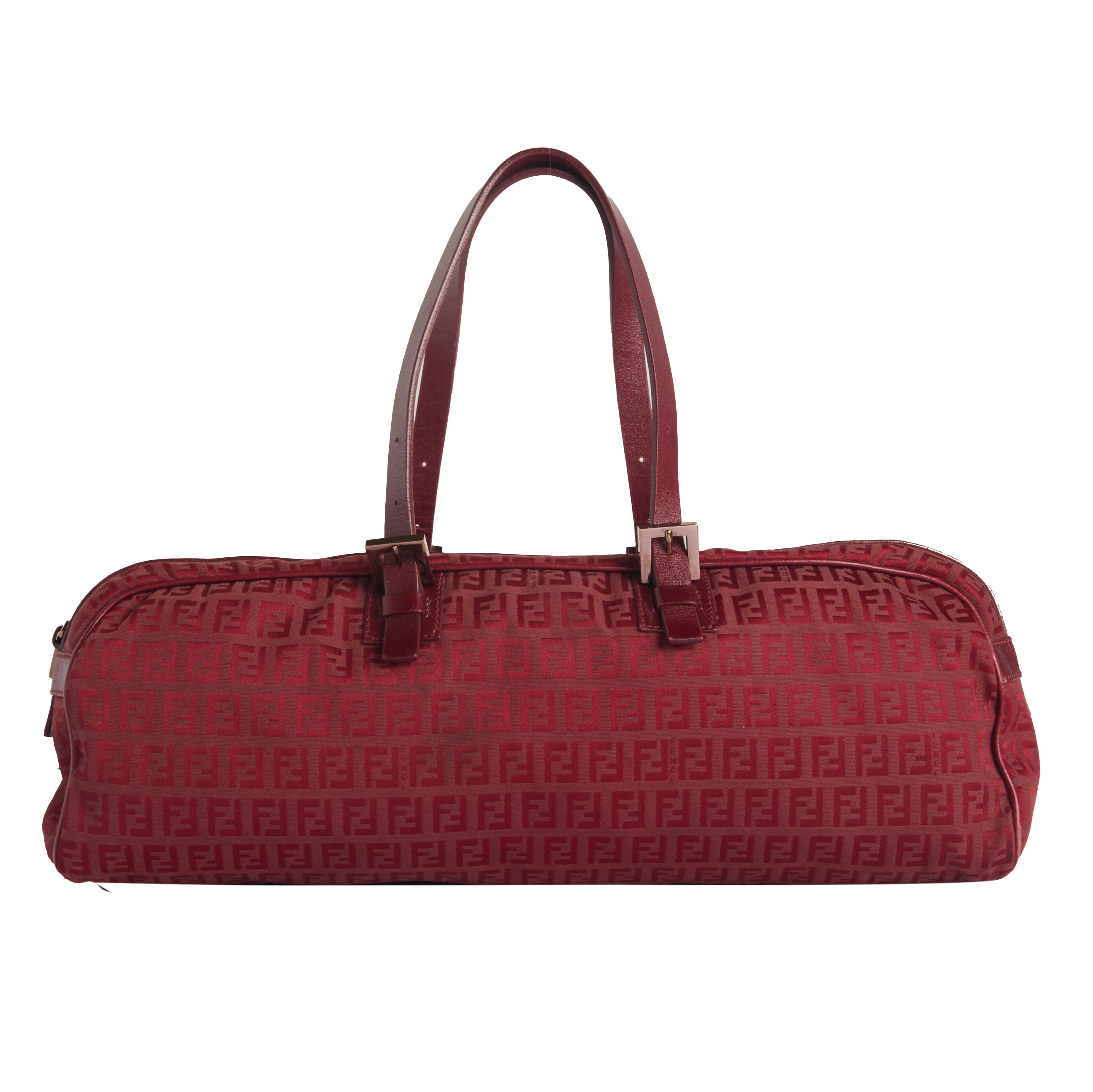 Fendi Red Zuccino Bowler Bag