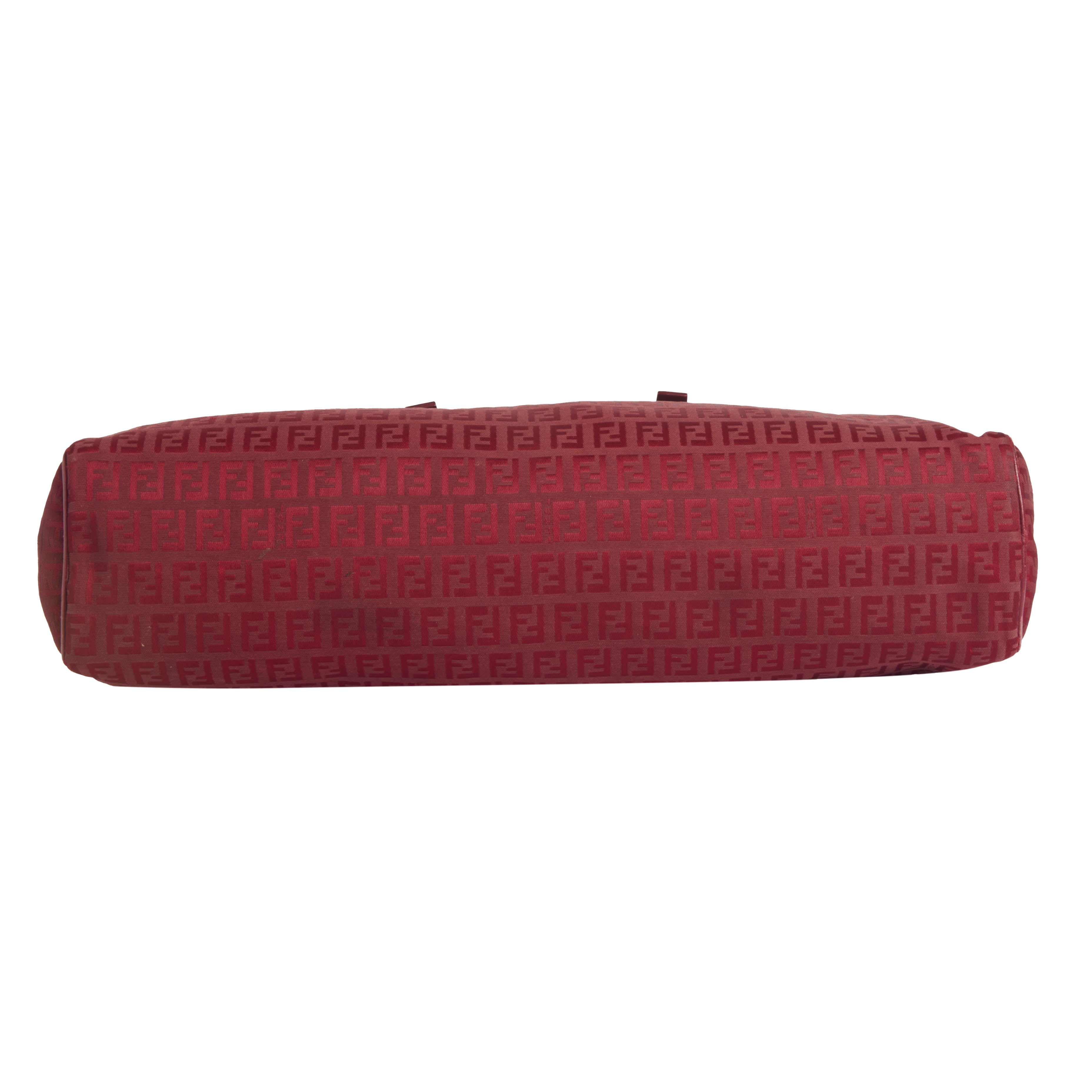 Fendi Red Zuccino Bowler Bag