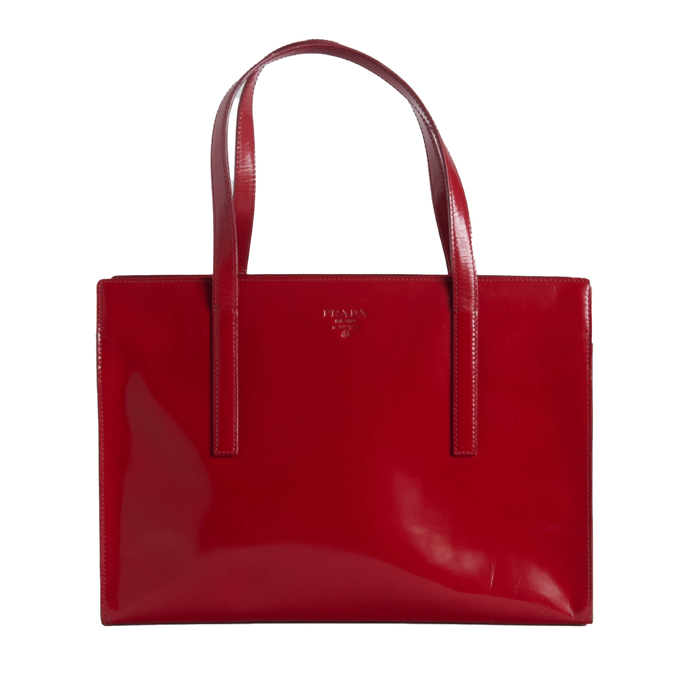 Prada 1995 Spazzolato Patent Leather Tote