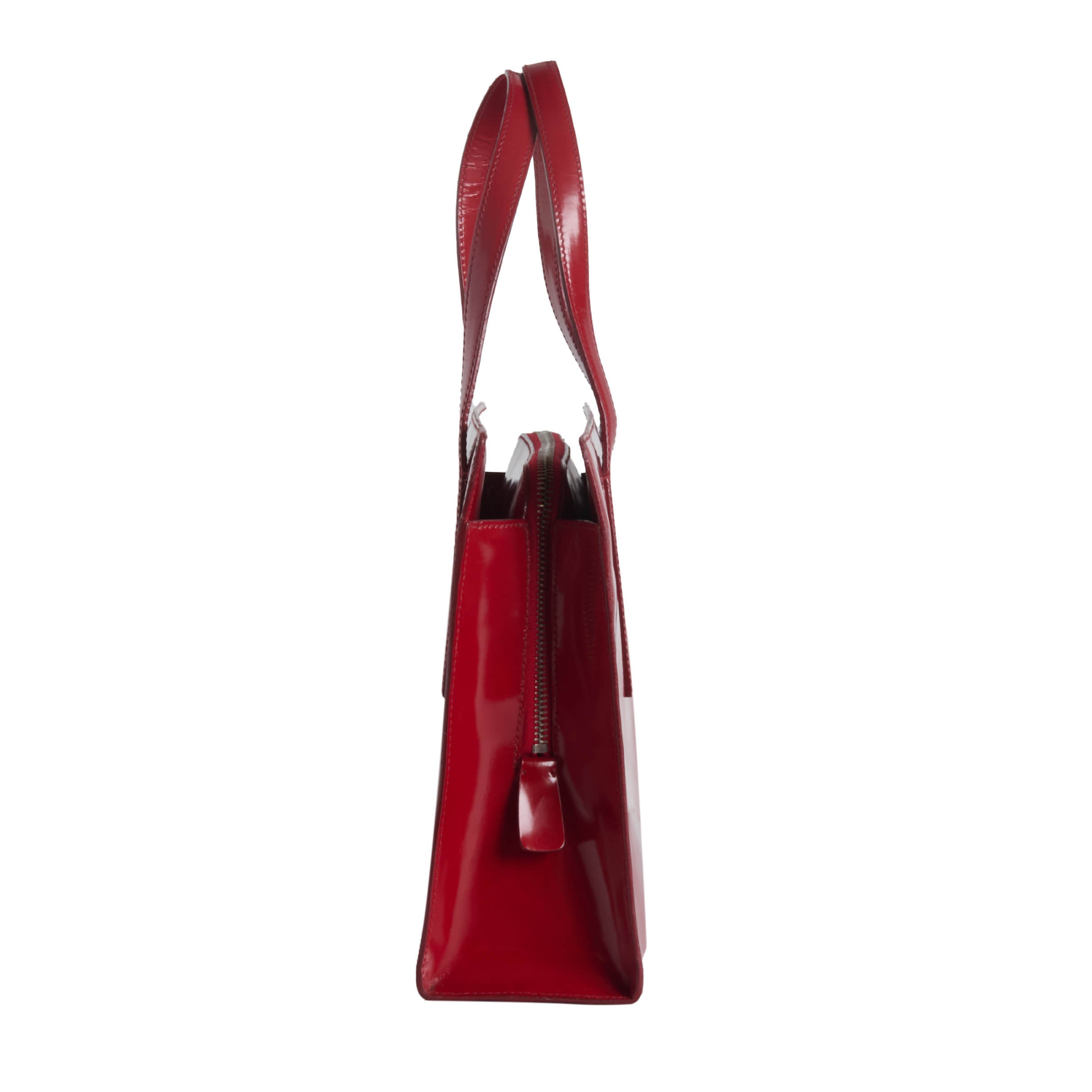 Prada 1995 Spazzolato Patent Leather Tote