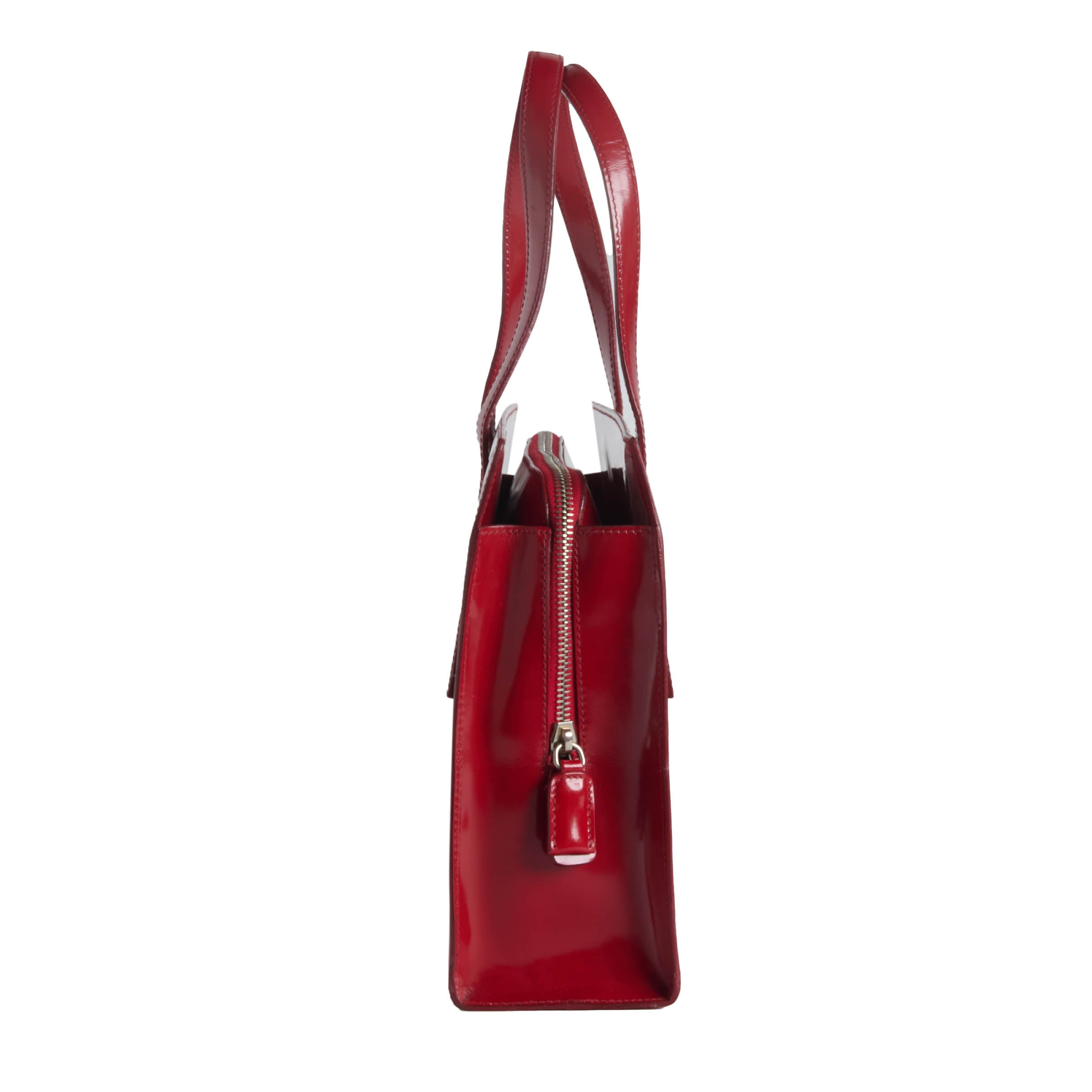 Prada 1995 Spazzolato Patent Leather Tote
