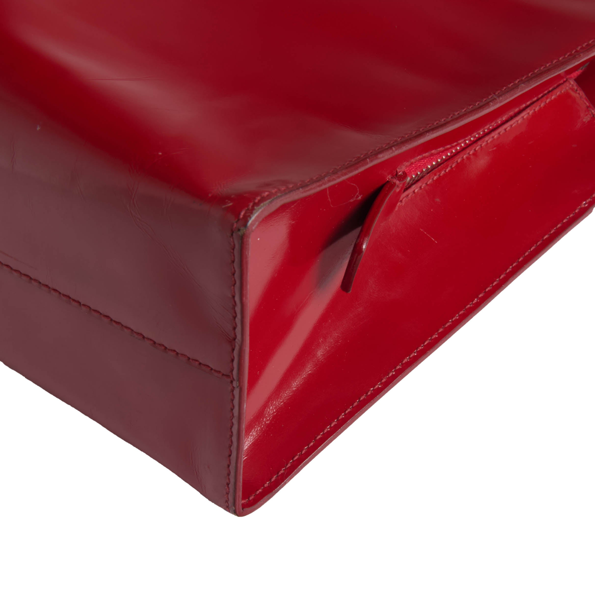 Prada 1995 Spazzolato Patent Leather Tote