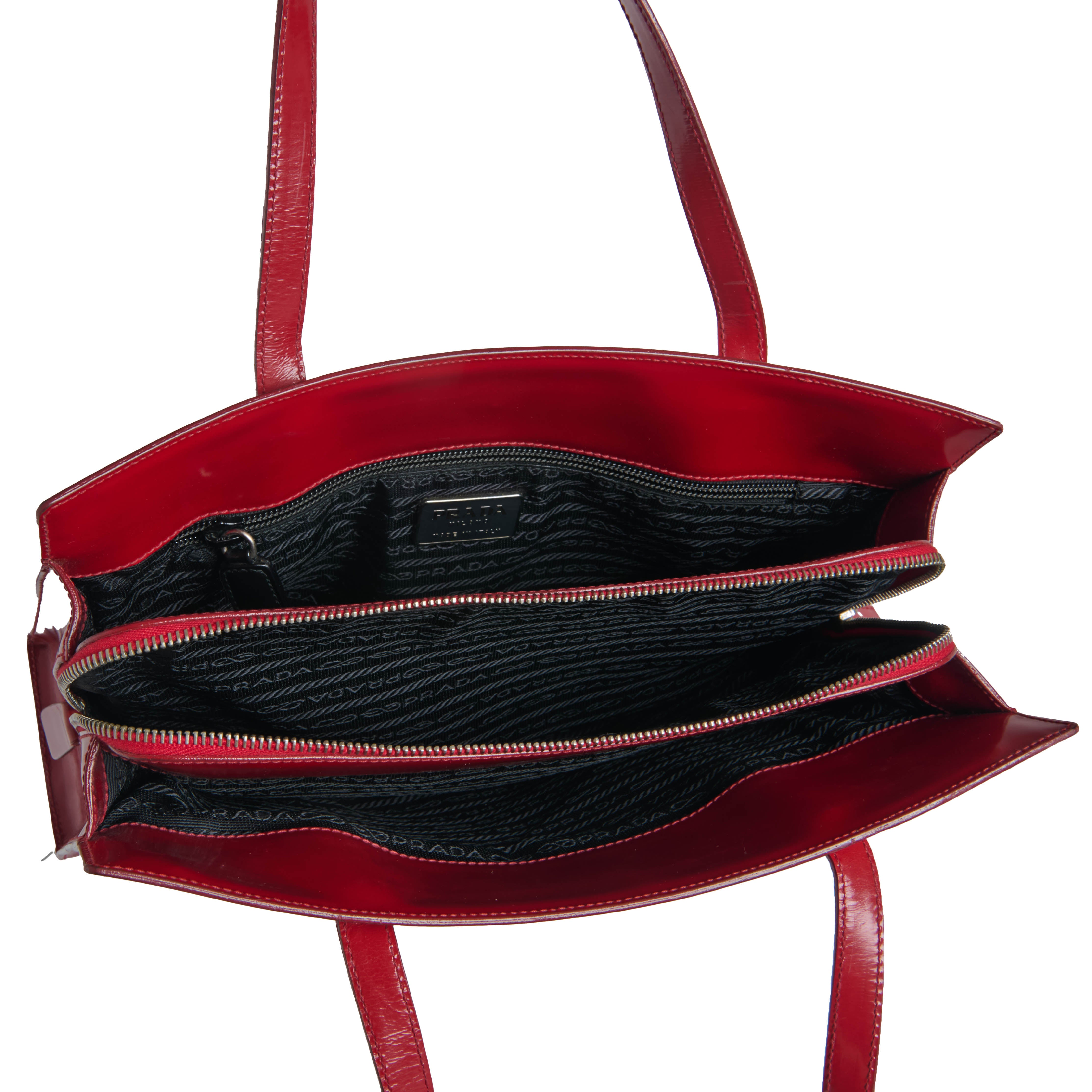 Prada 1995 Spazzolato Patent Leather Tote