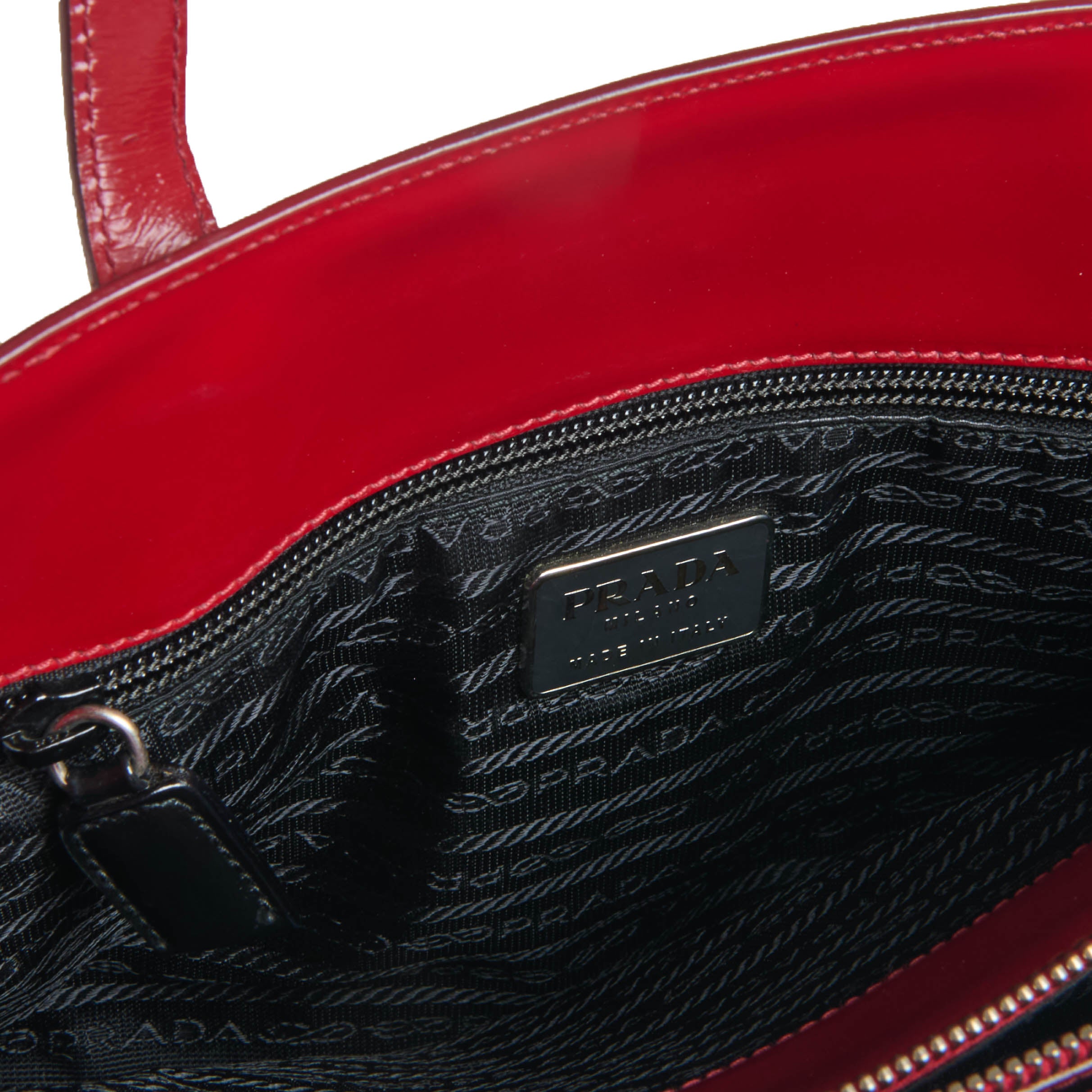 Prada 1995 Spazzolato Patent Leather Tote