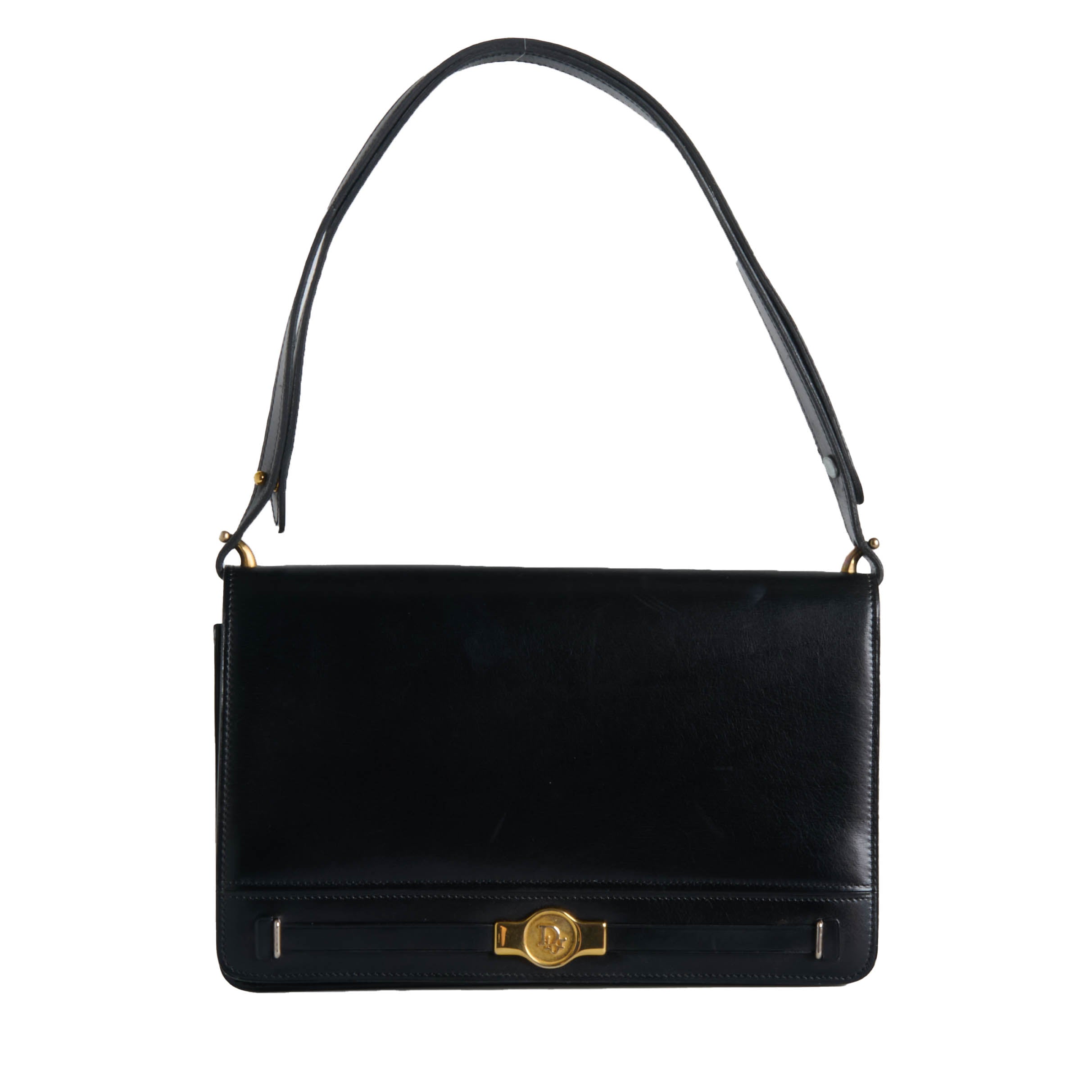 Christian Dior Black Leather Shoulder Bag