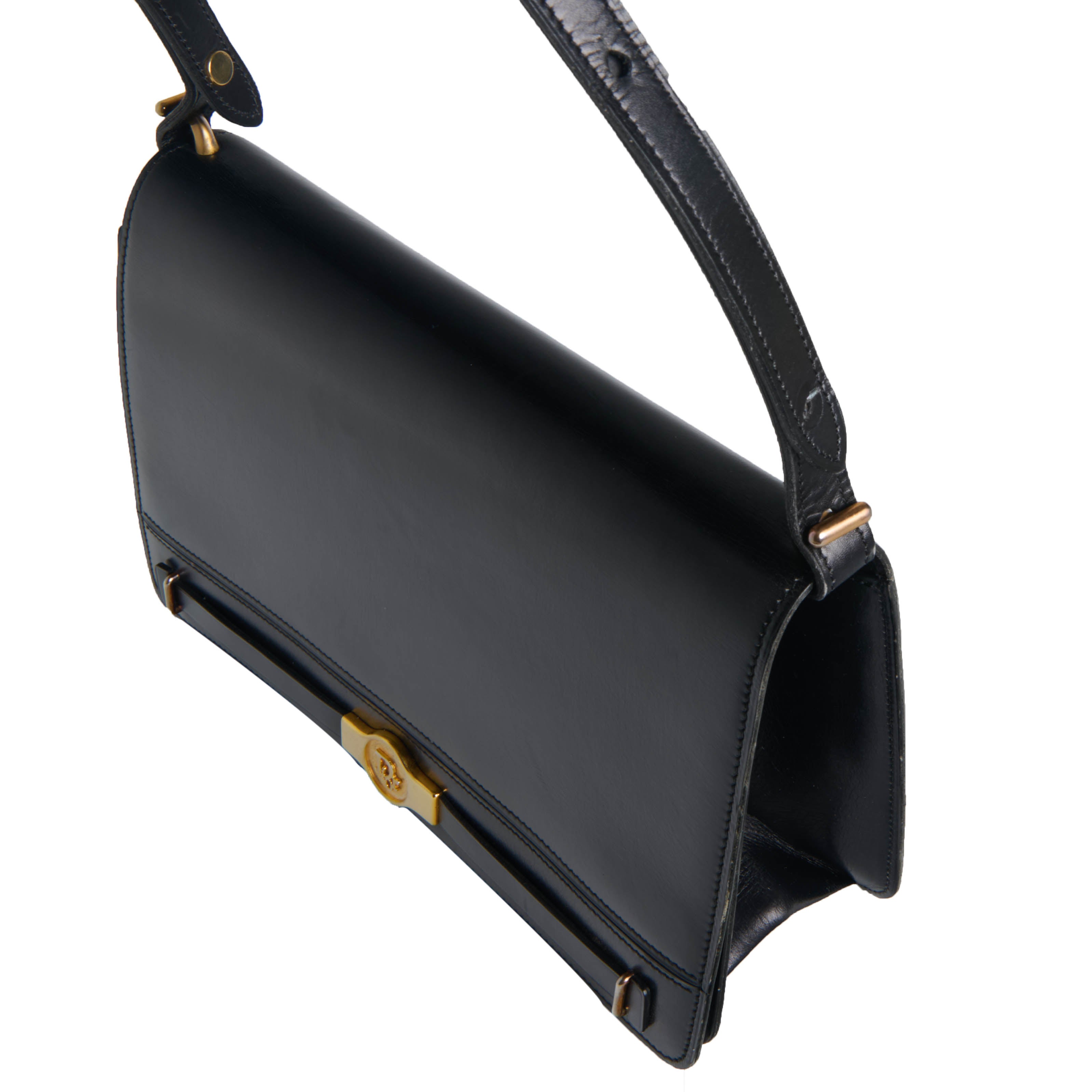 Christian Dior Black Leather Shoulder Bag