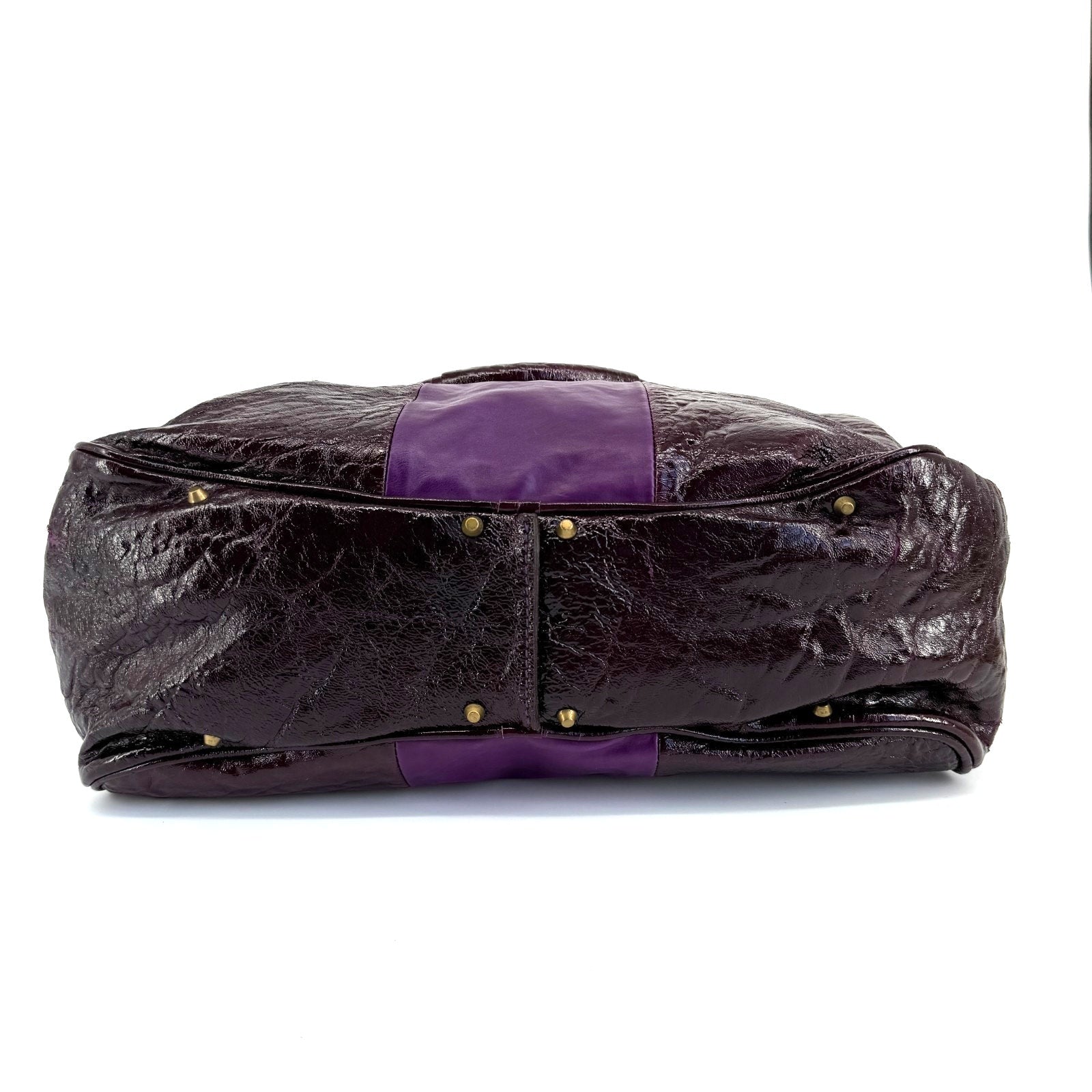 Chloe Paddington Bag Purple Patent Leather Gold Hardware Y2K Designer It Bag