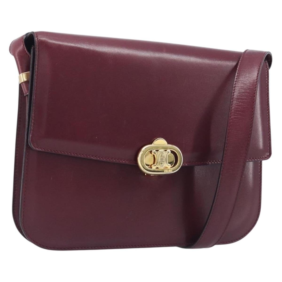 Celine Bordeaux Triomphe Crossbody