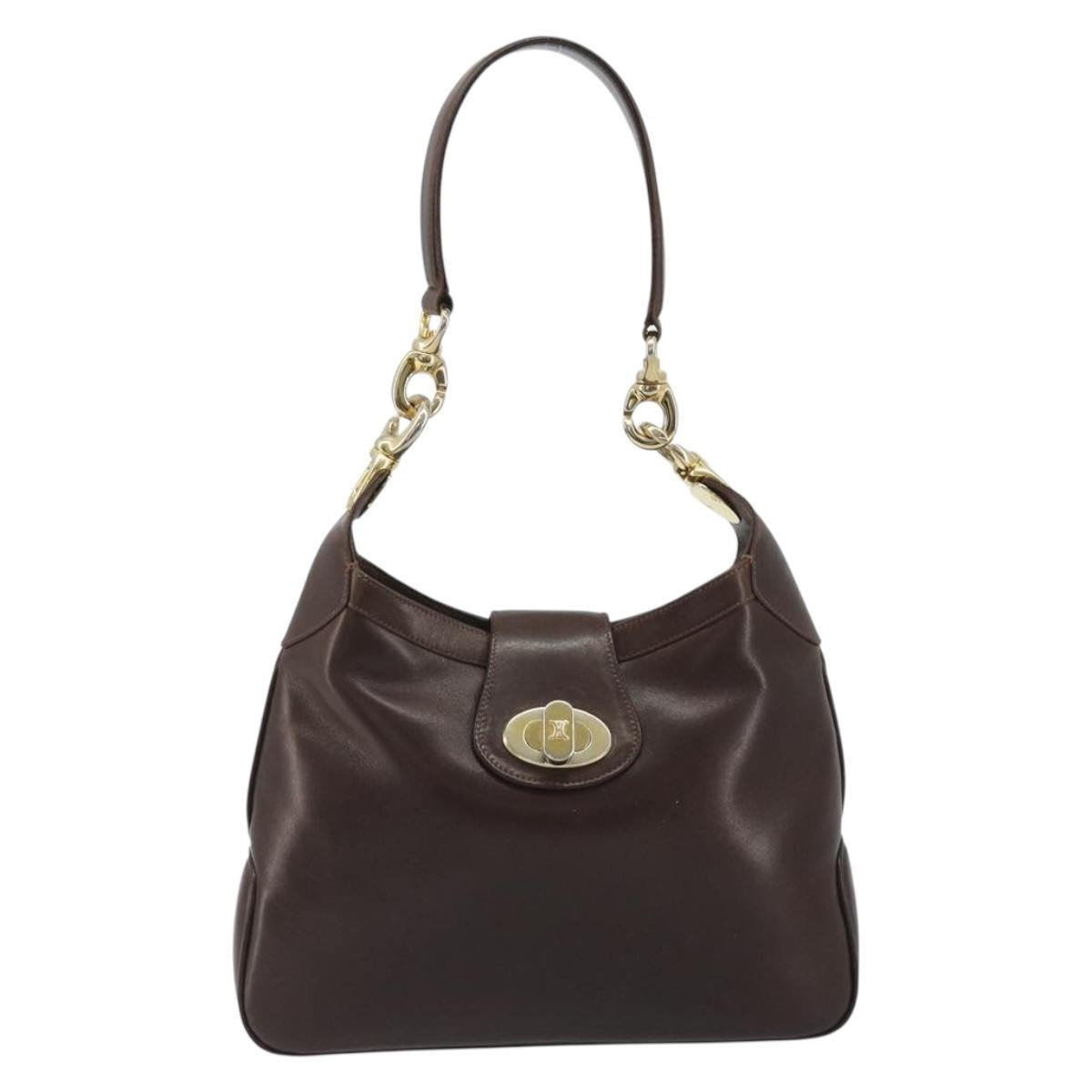 Celine Brown Leather Shoulder Bag