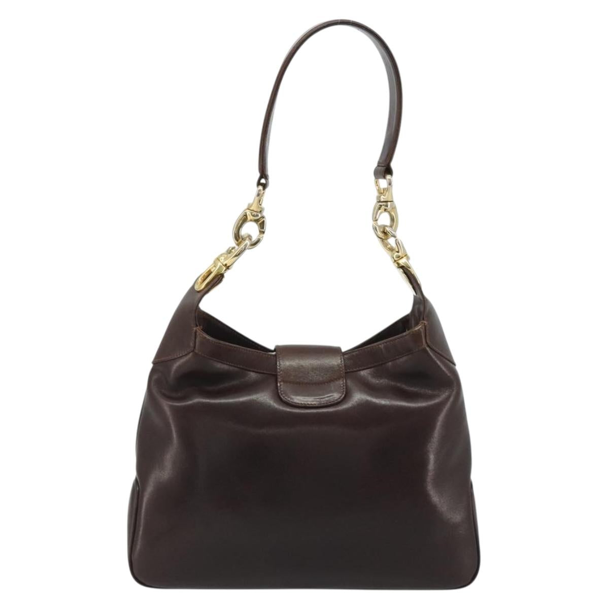 Celine Brown Leather Shoulder Bag