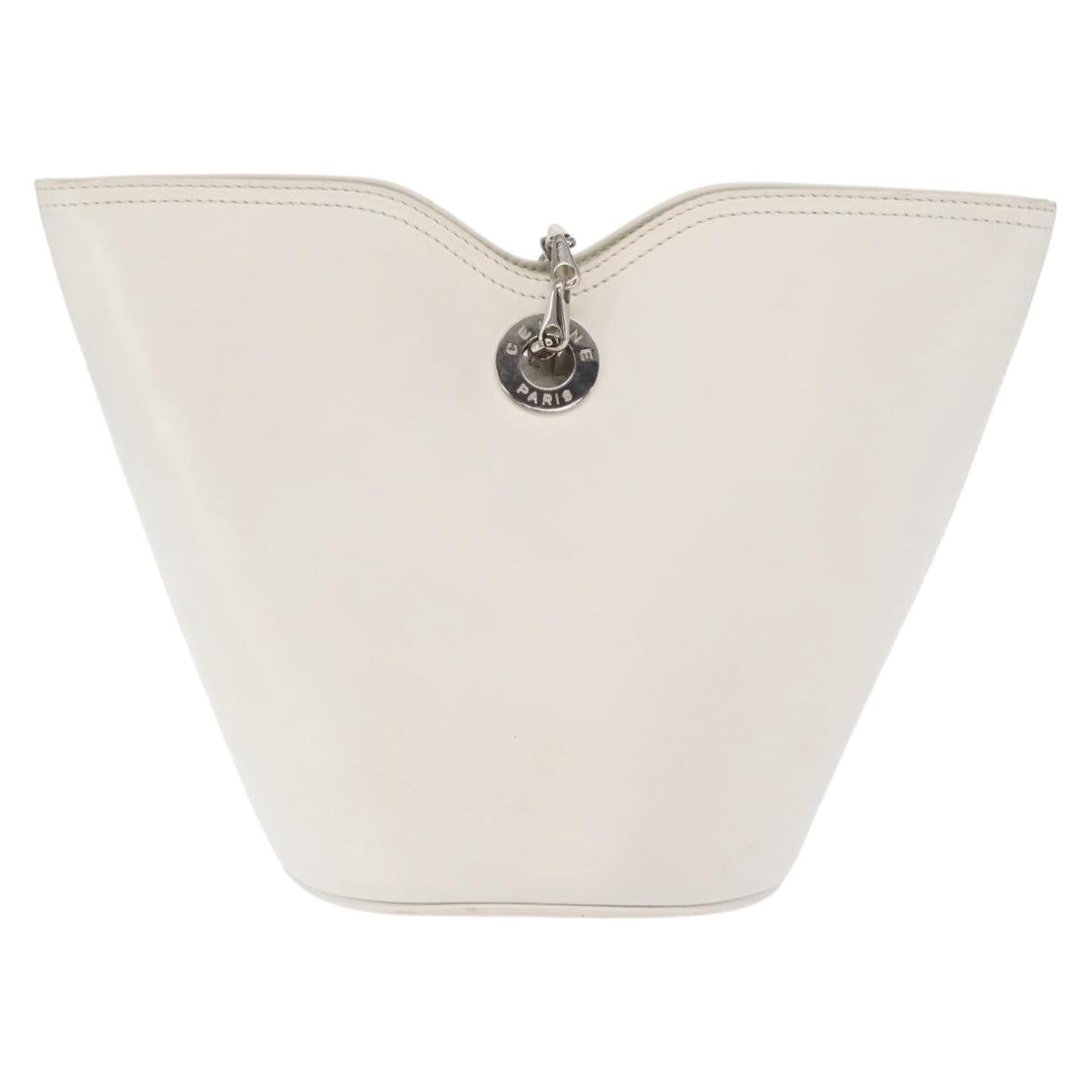 Celine White Leather Chain Bucket Bag