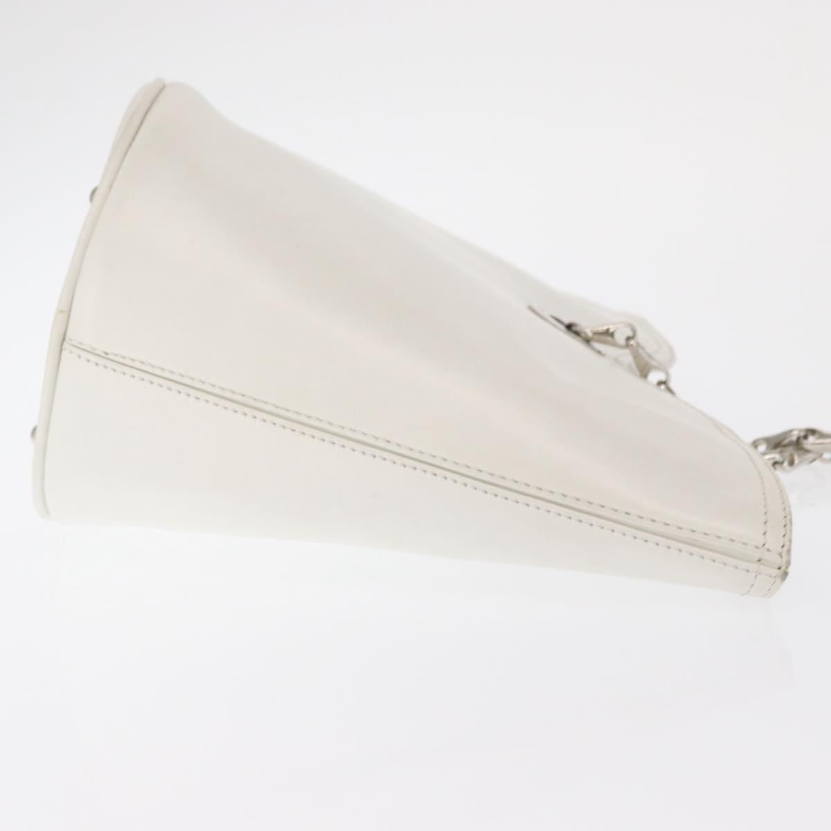 Celine White Leather Chain Bucket Bag