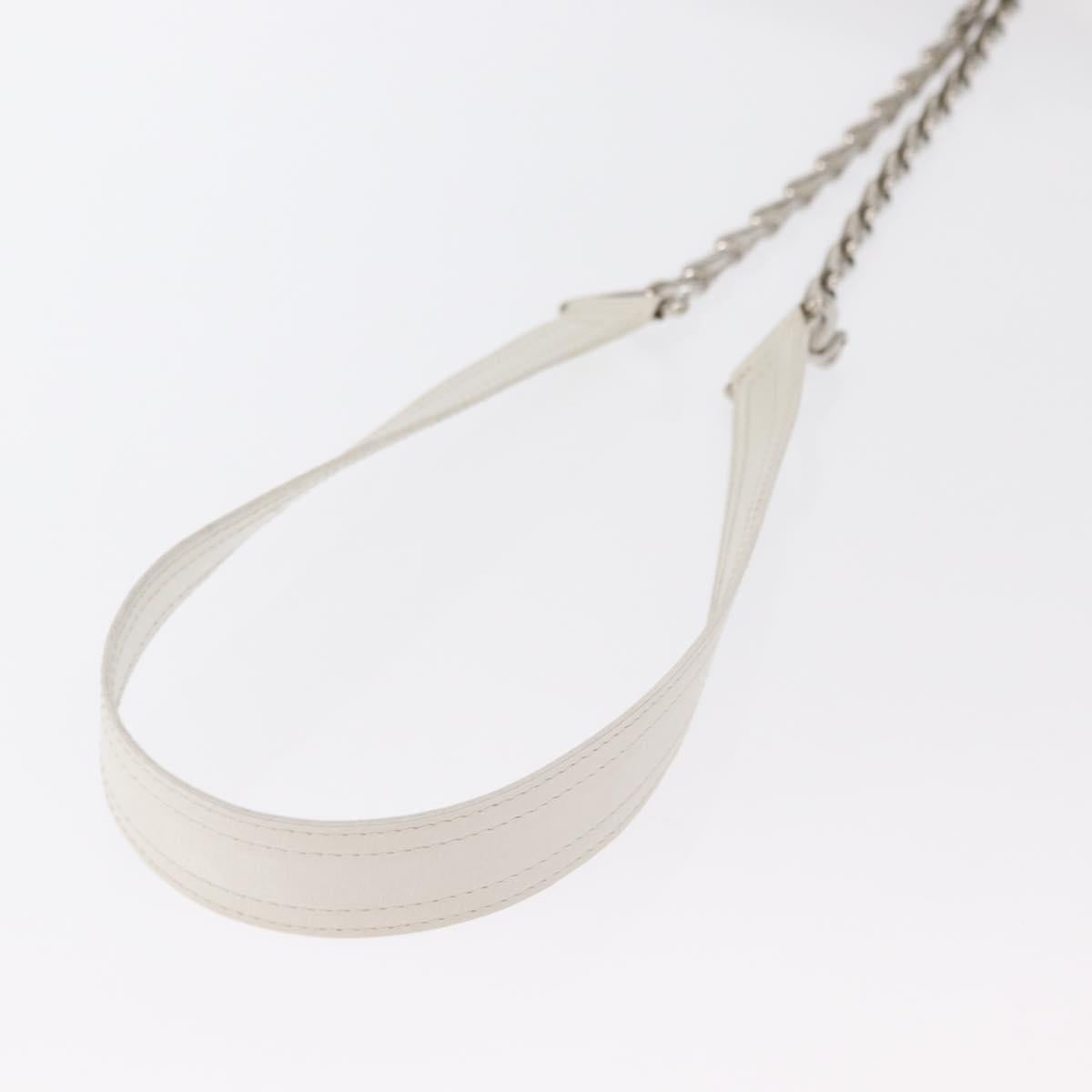 Celine White Leather Chain Bucket Bag