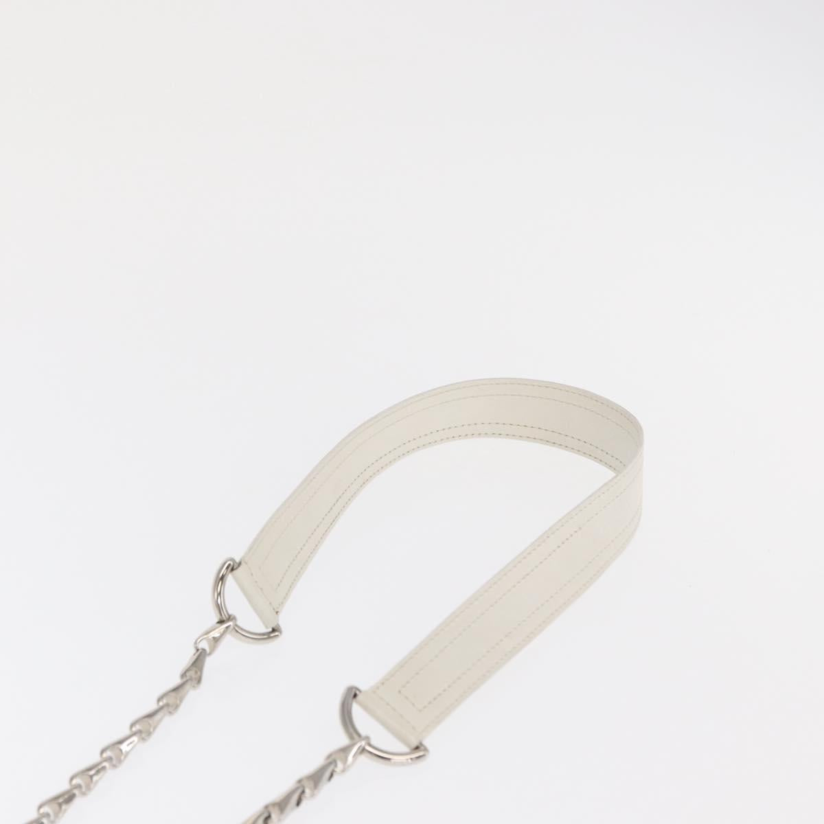Celine White Leather Chain Bucket Bag