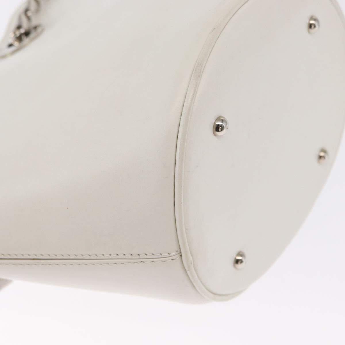 Celine White Leather Chain Bucket Bag