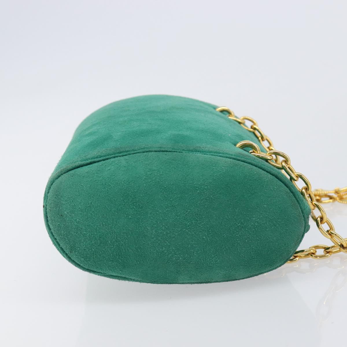 Christian Dior Green Suede CD Medallion Chain Bag