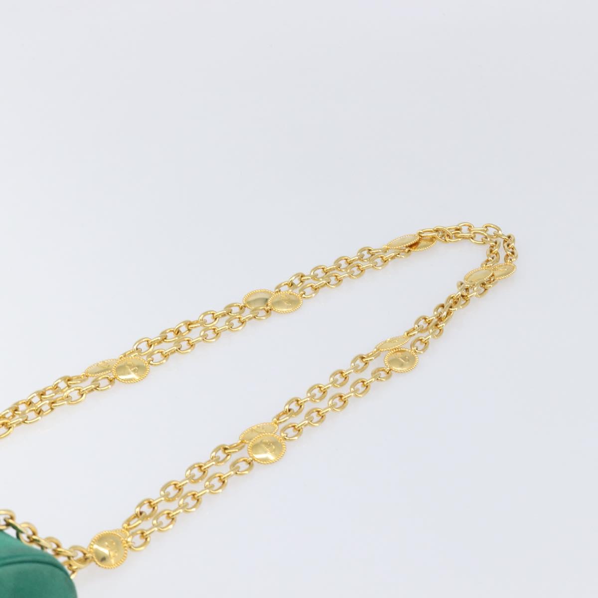 Christian Dior Green Suede CD Medallion Chain Bag