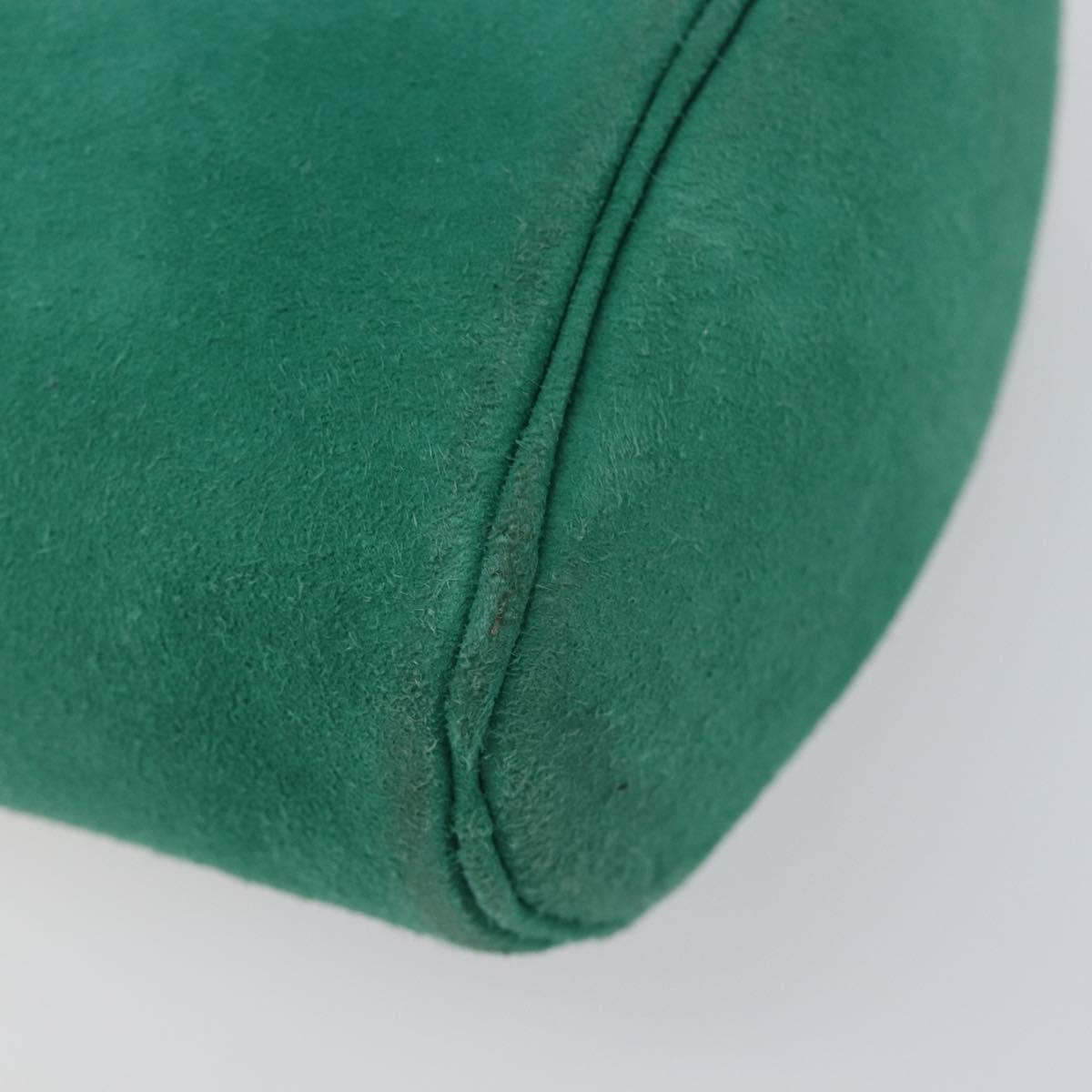 Christian Dior Green Suede CD Medallion Chain Bag