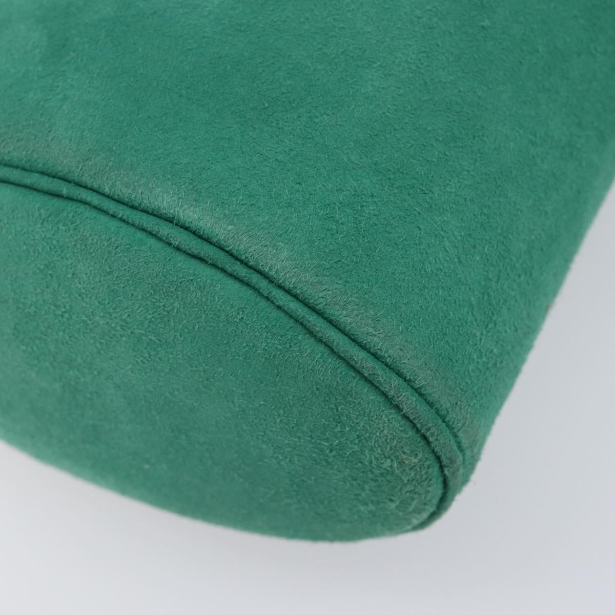 Christian Dior Green Suede CD Medallion Chain Bag