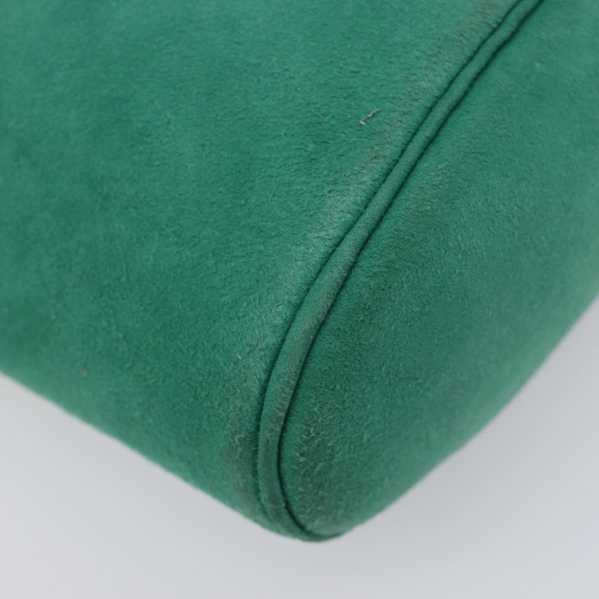 Christian Dior Green Suede CD Medallion Chain Bag