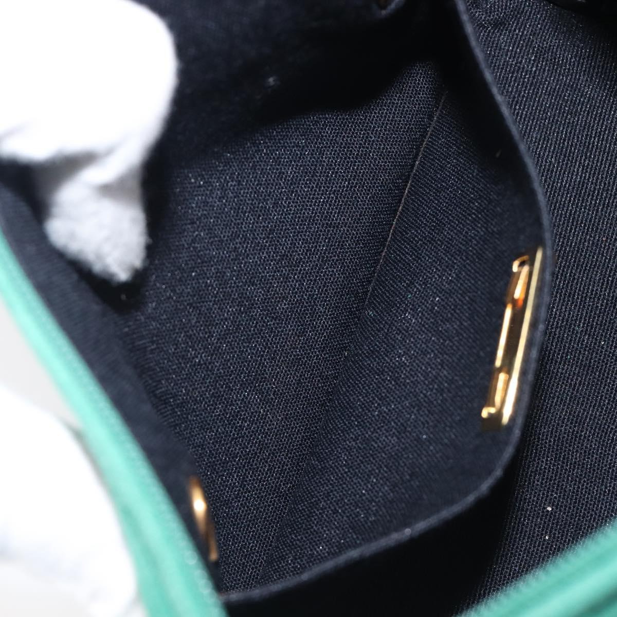 Christian Dior Green Suede CD Medallion Chain Bag