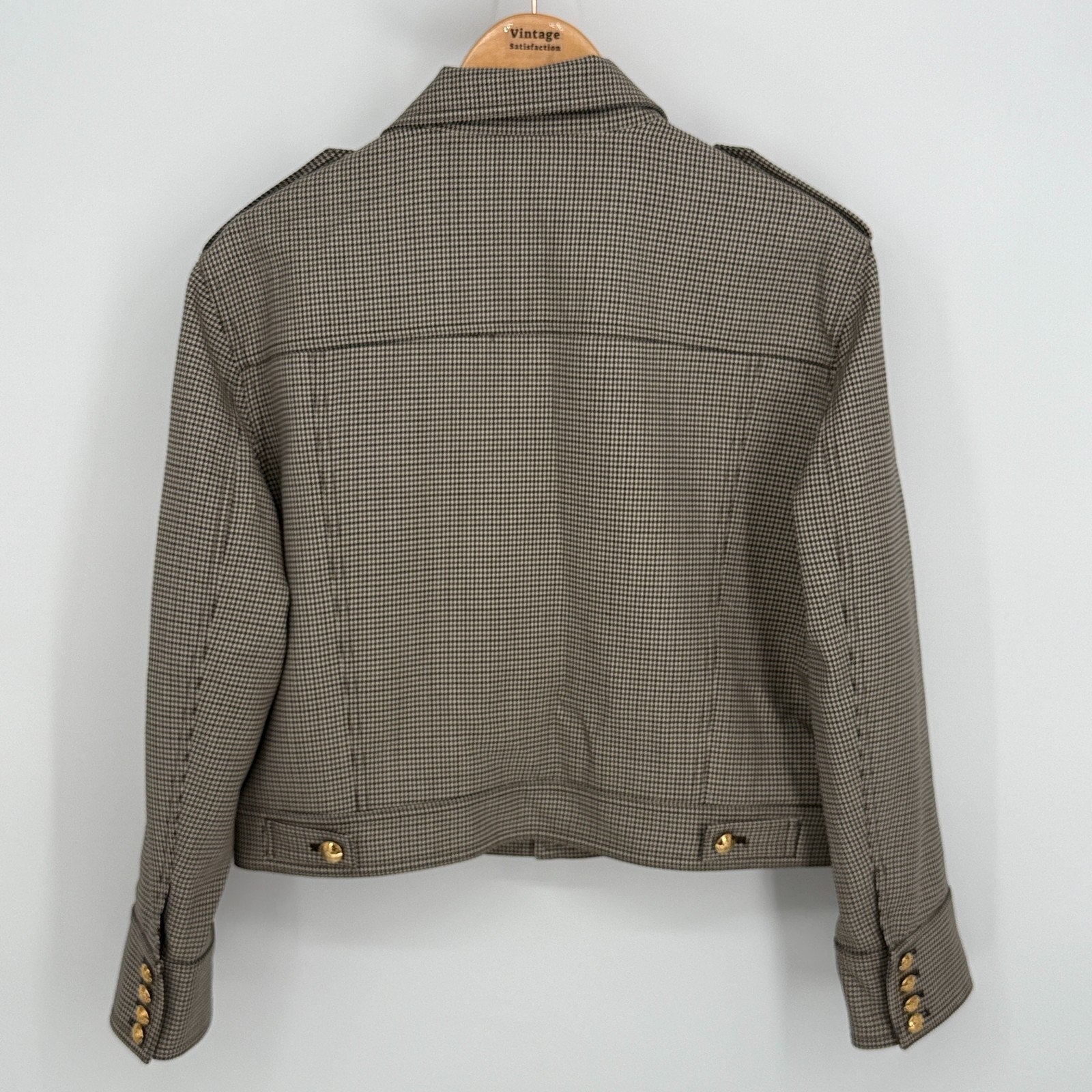 Nili Lotan Lise Jacket Women Size XL Houndstooth Academia Corpcore Luxury Preppy