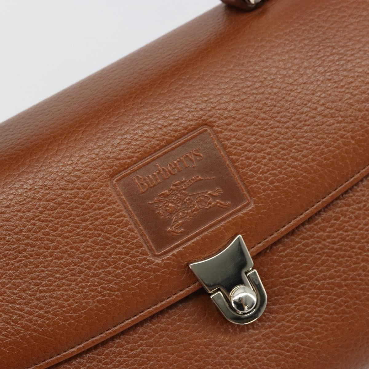 Burberrys Grained Leather Top Handle Bag