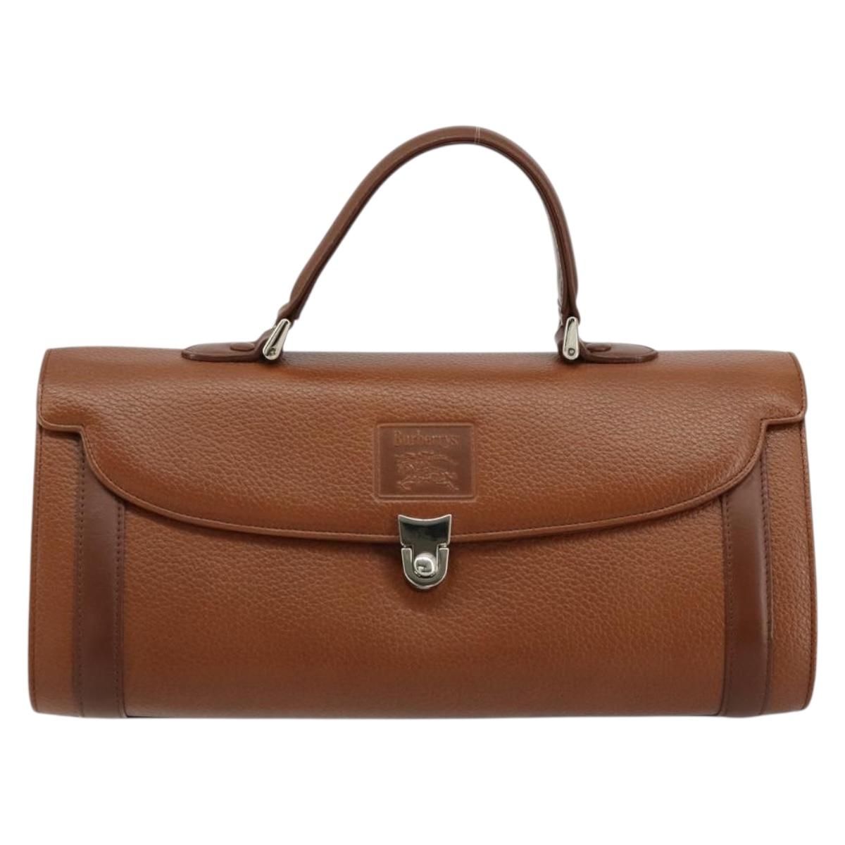 Burberrys Grained Leather Top Handle Bag