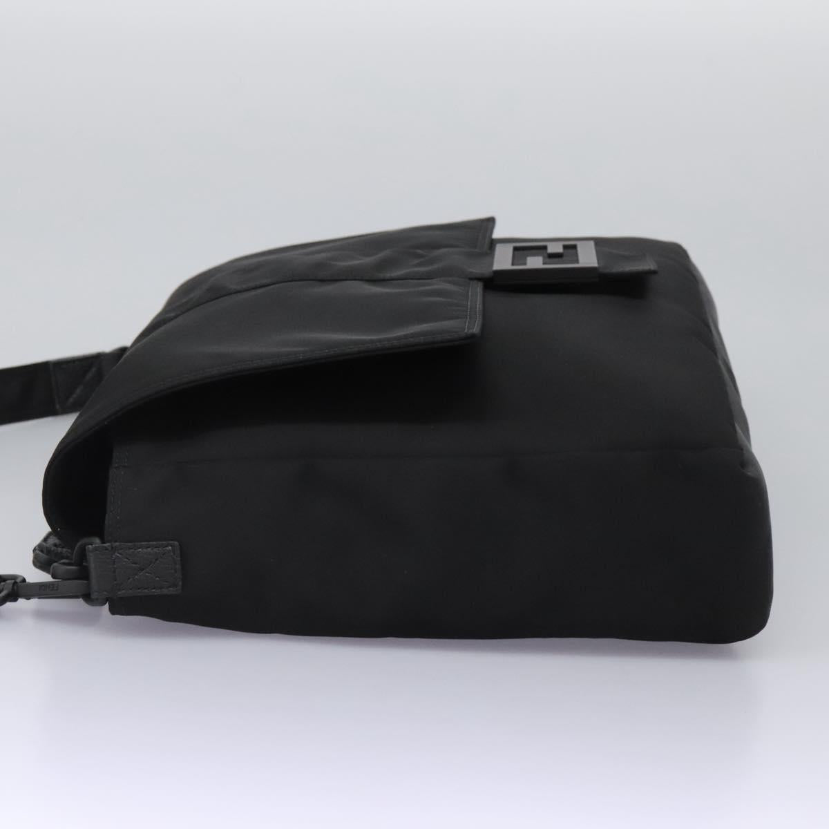 Fendi Black Nylon Baguette Messenger Bag