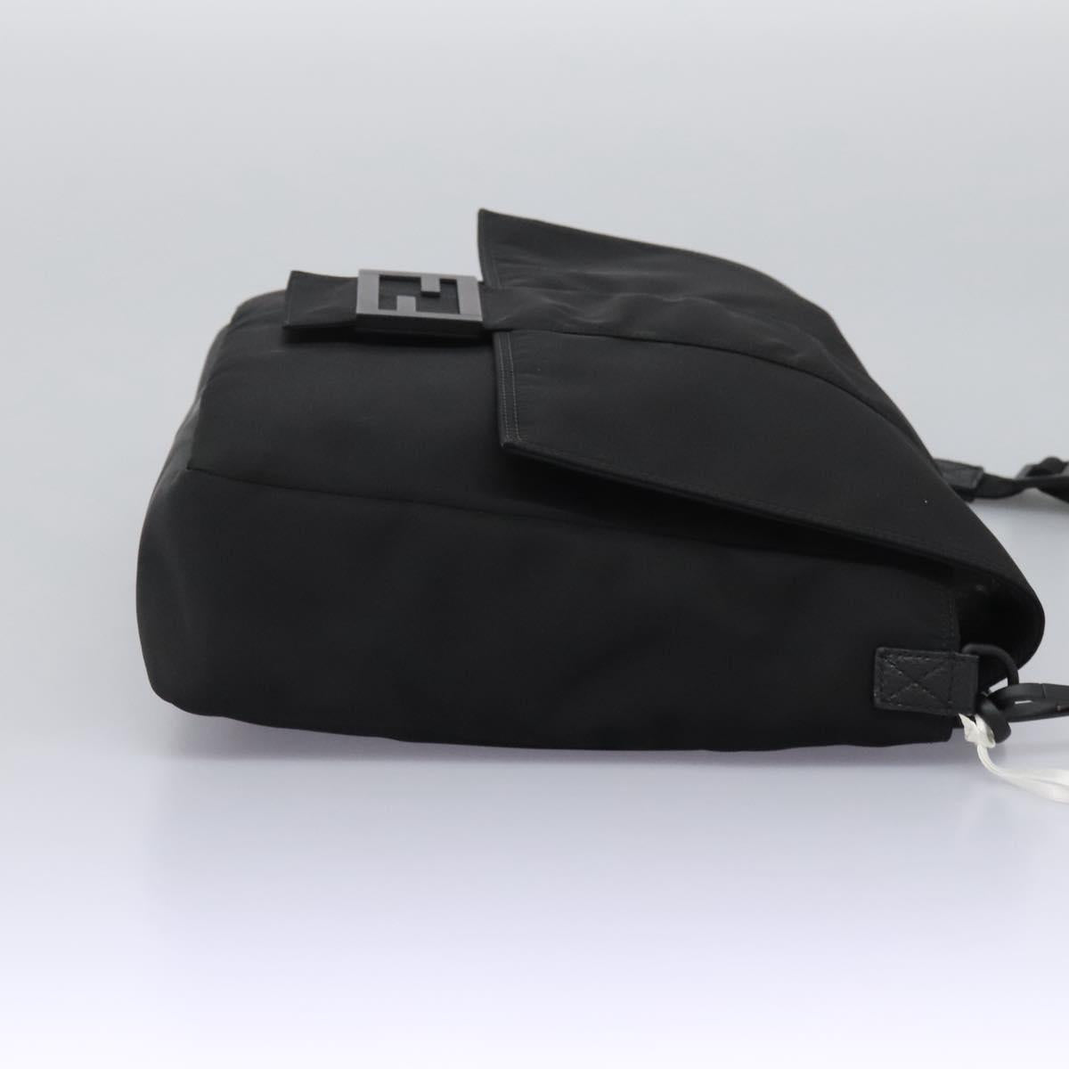 Fendi Black Nylon Baguette Messenger Bag