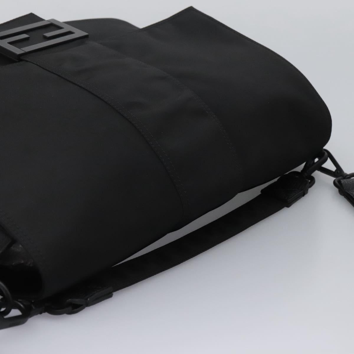 Fendi Black Nylon Baguette Messenger Bag