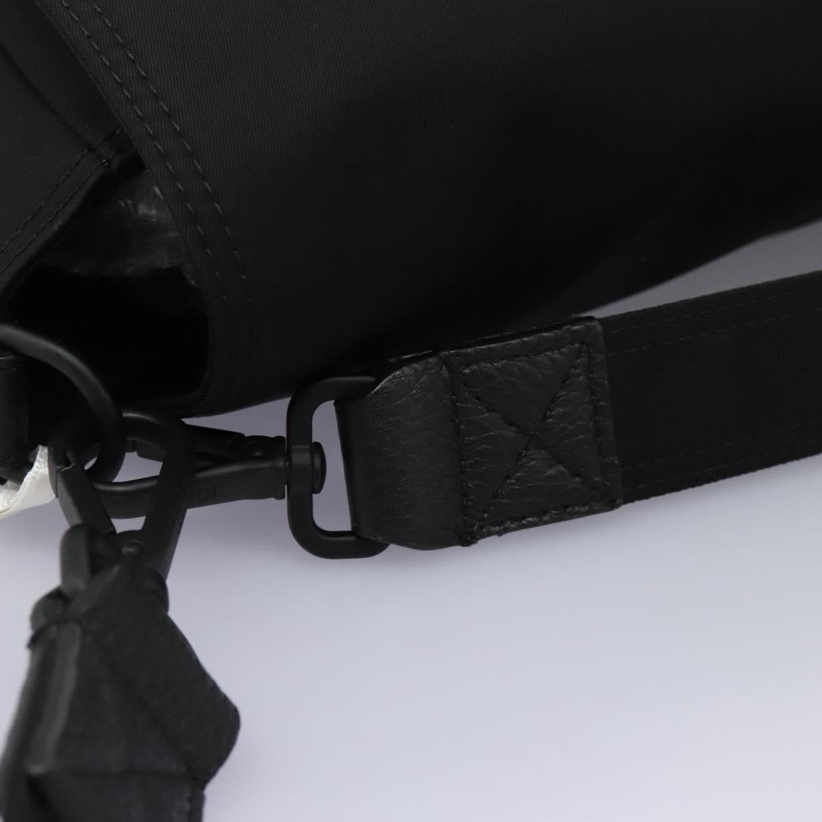 Fendi Black Nylon Baguette Messenger Bag