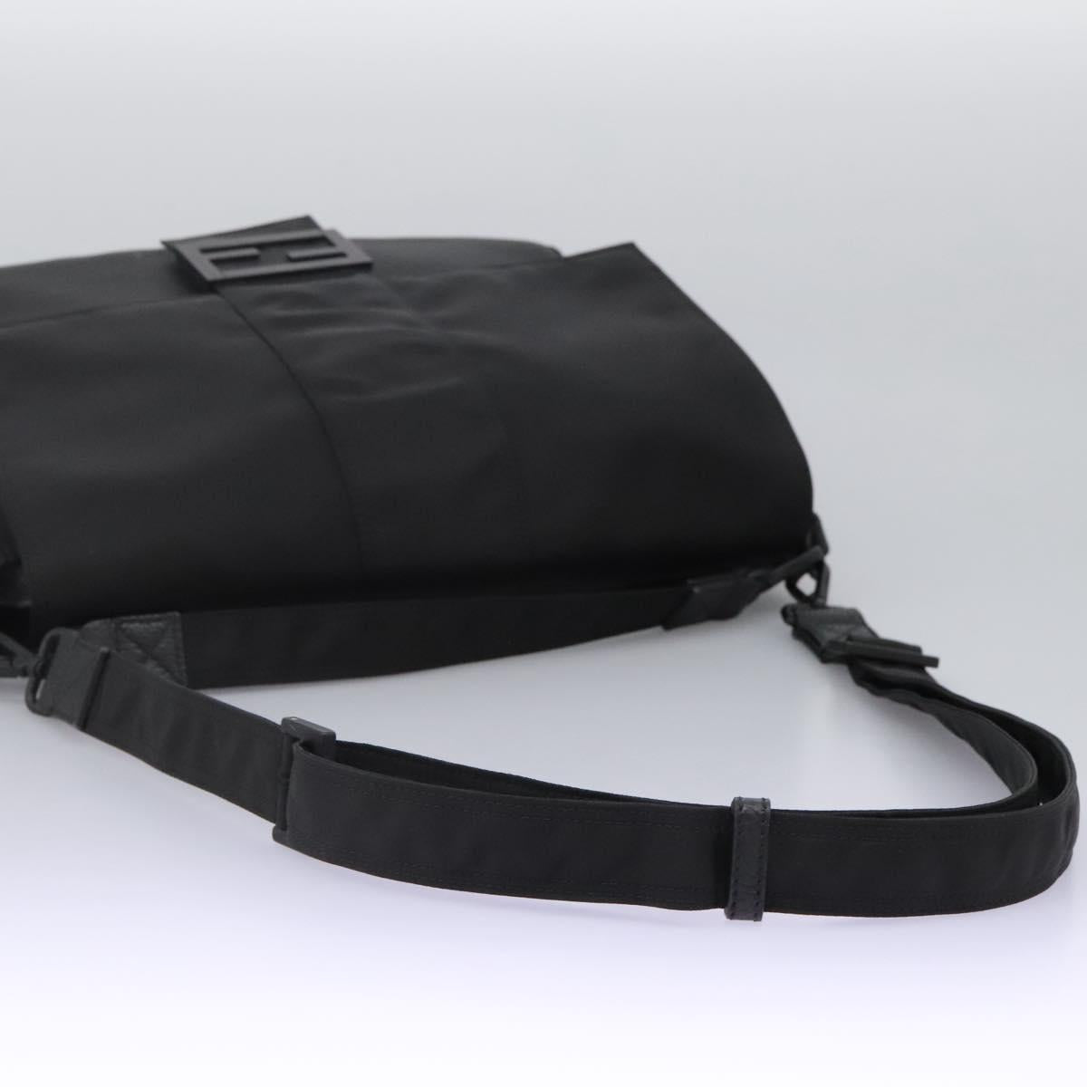 Fendi Black Nylon Baguette Messenger Bag