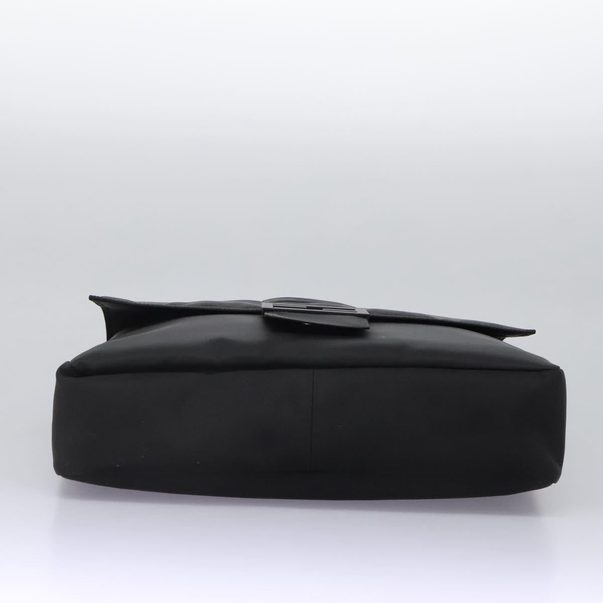Fendi Black Nylon Baguette Messenger Bag