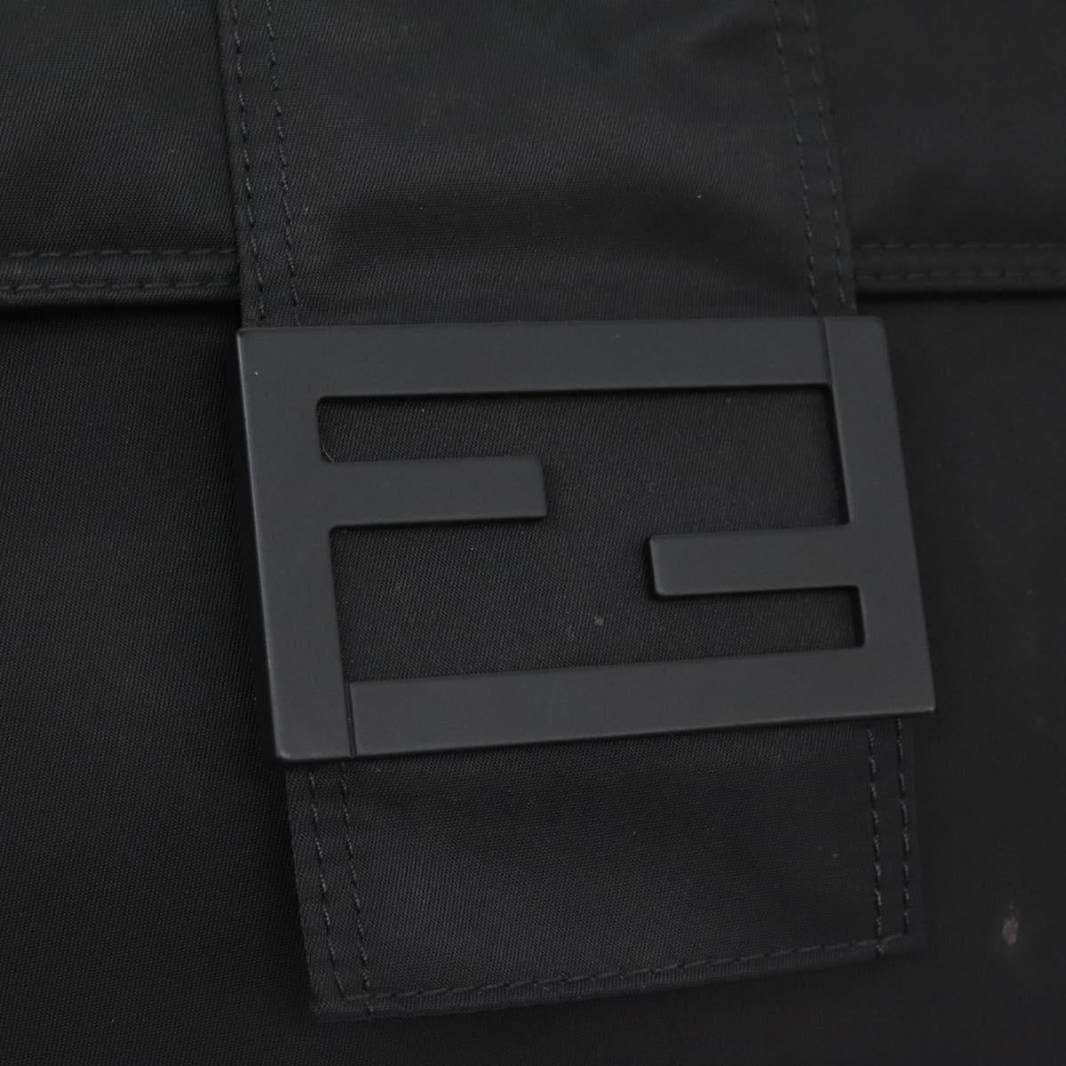 Fendi Black Nylon Baguette Messenger Bag