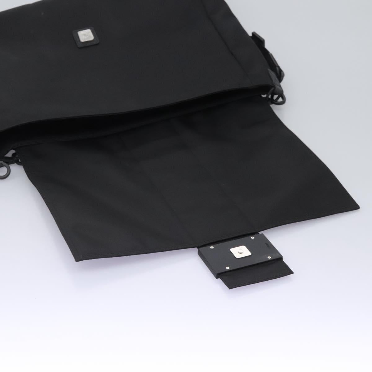Fendi Black Nylon Baguette Messenger Bag