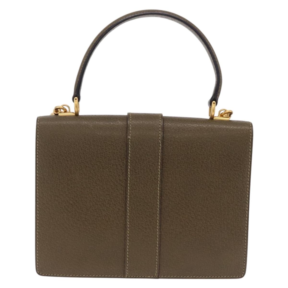 Gucci Olive Leather 2-Way Handbag