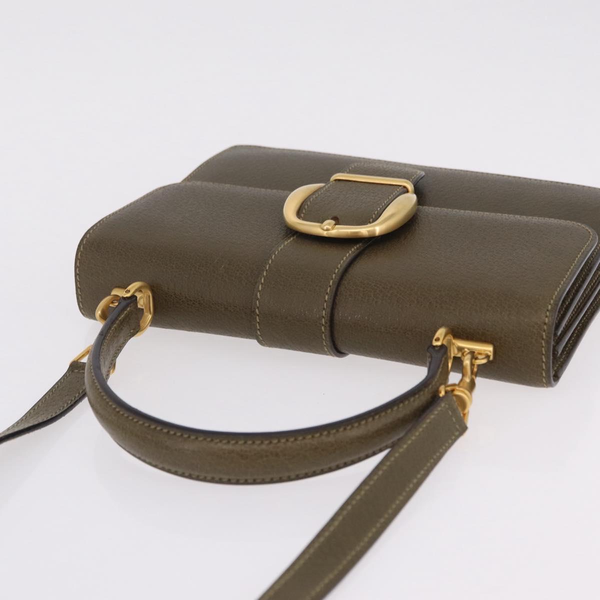 Gucci Olive Leather 2-Way Handbag
