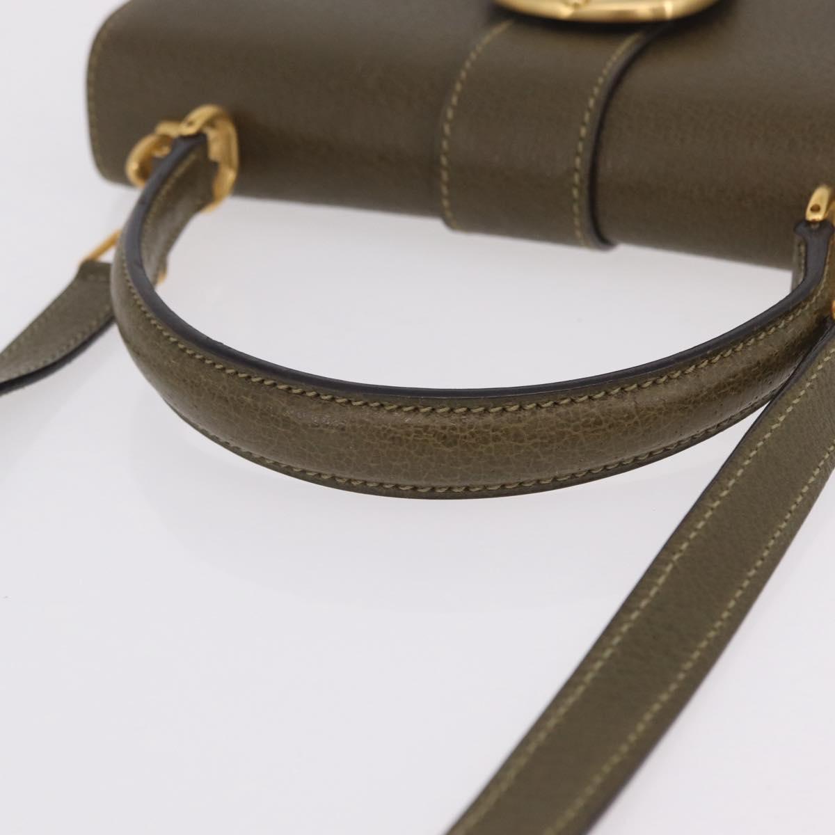 Gucci Olive Leather 2-Way Handbag