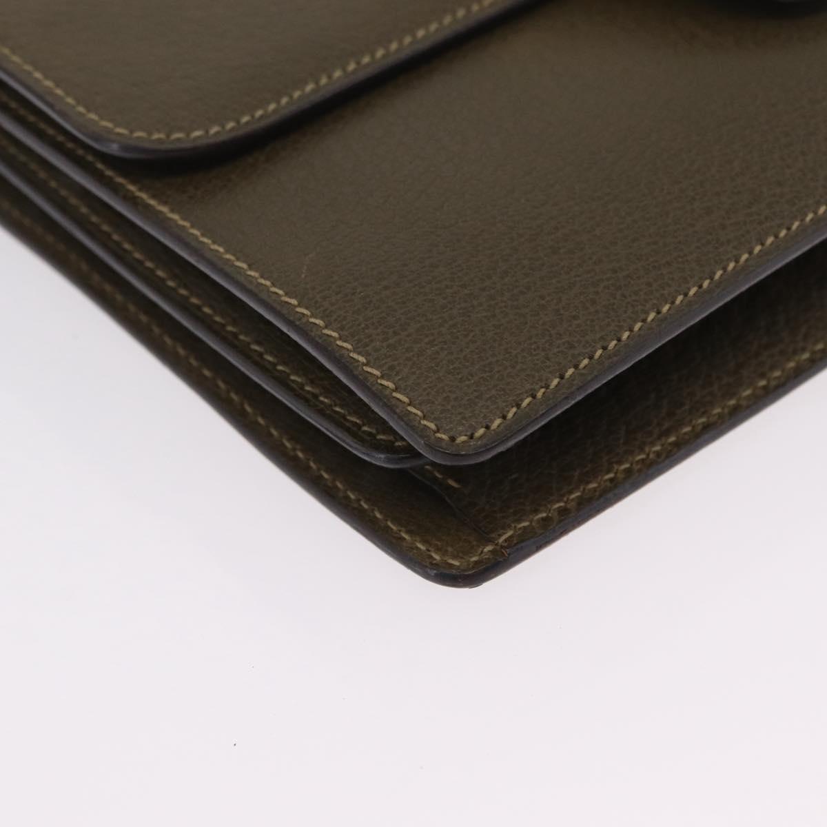 Gucci Olive Leather 2-Way Handbag